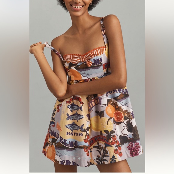 Anthropologie Pants - NWT new small Anthropologie Maeve layered bustier romper Italy lemon portofino